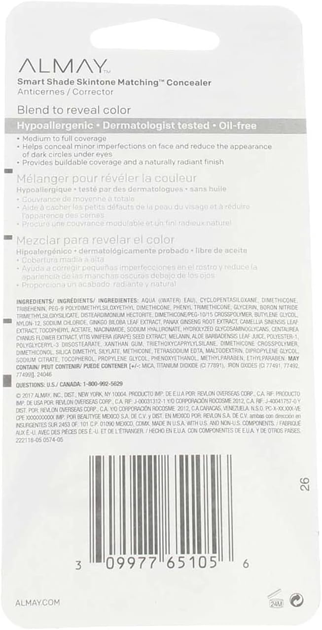 Almay Smart Shade Face Concealer packaging close up shade view