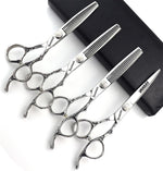 6/7-Inch Professional Hair Scissors Haircut Rose Pattern Hair Scissors Styling Tools Japanese Stainless Steel Scissor Set (7-inch cutting scissors-A) - Image 10