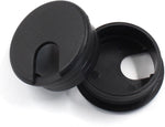 Suiwotin desk grommet front view showing black plastic finish.