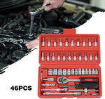 G-PLUS 1/4" Ratchet Wrench Combination Socket Tool Set Kit Auto Car Repair Tool - Image 9