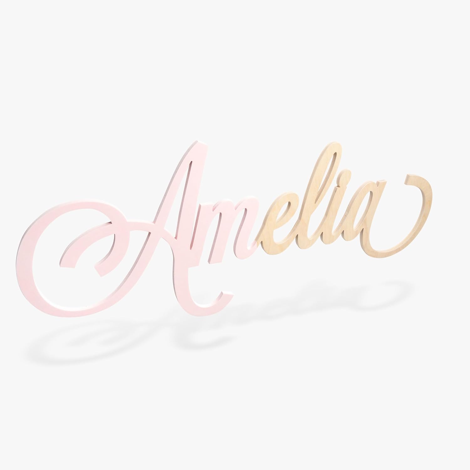 Adoren custom wood name sign painted variant front view for nursery wall decor