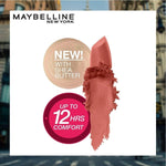 Maybelline creamy matte lipstick shade label and bottom sticker