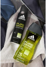 Adidas Pure Game deodorant spray label and branding details