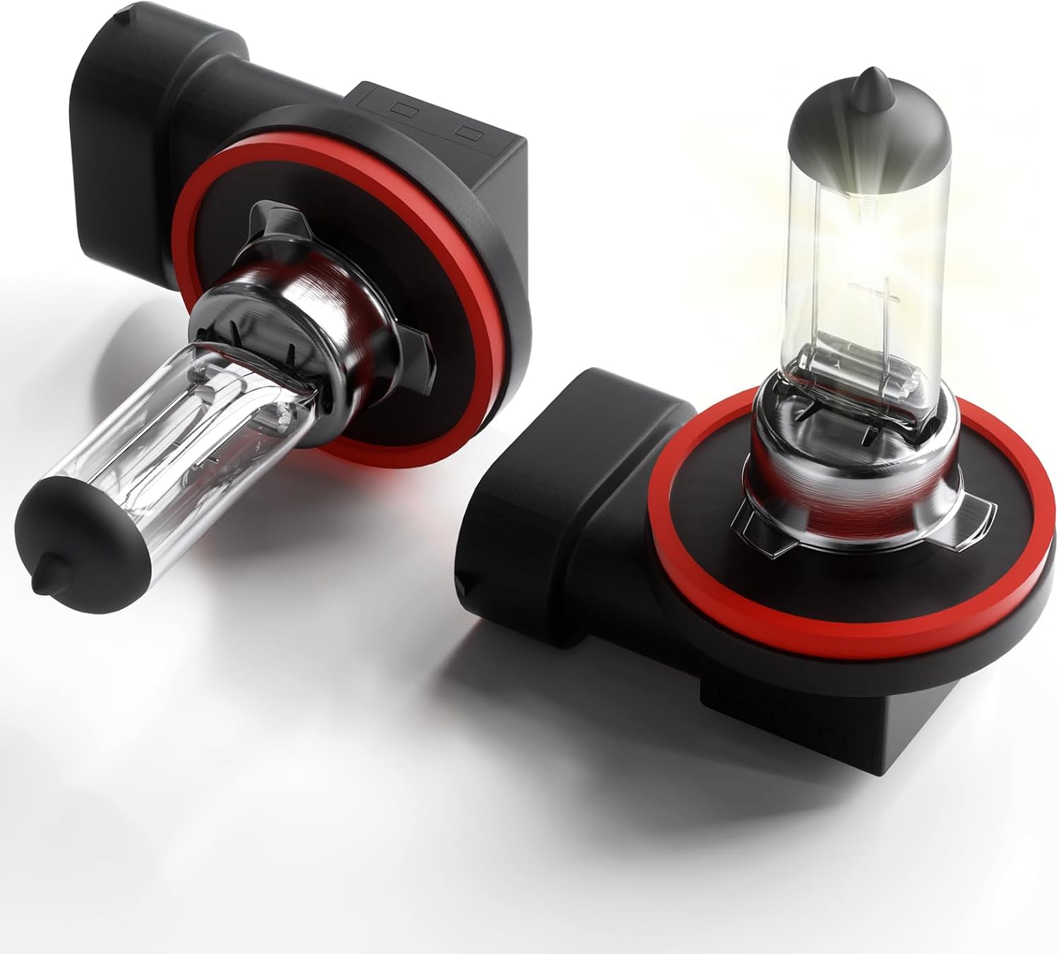 TURONEXIA H11 halogen headlight bulbs pack of two front view showing quartz glass and connector base.