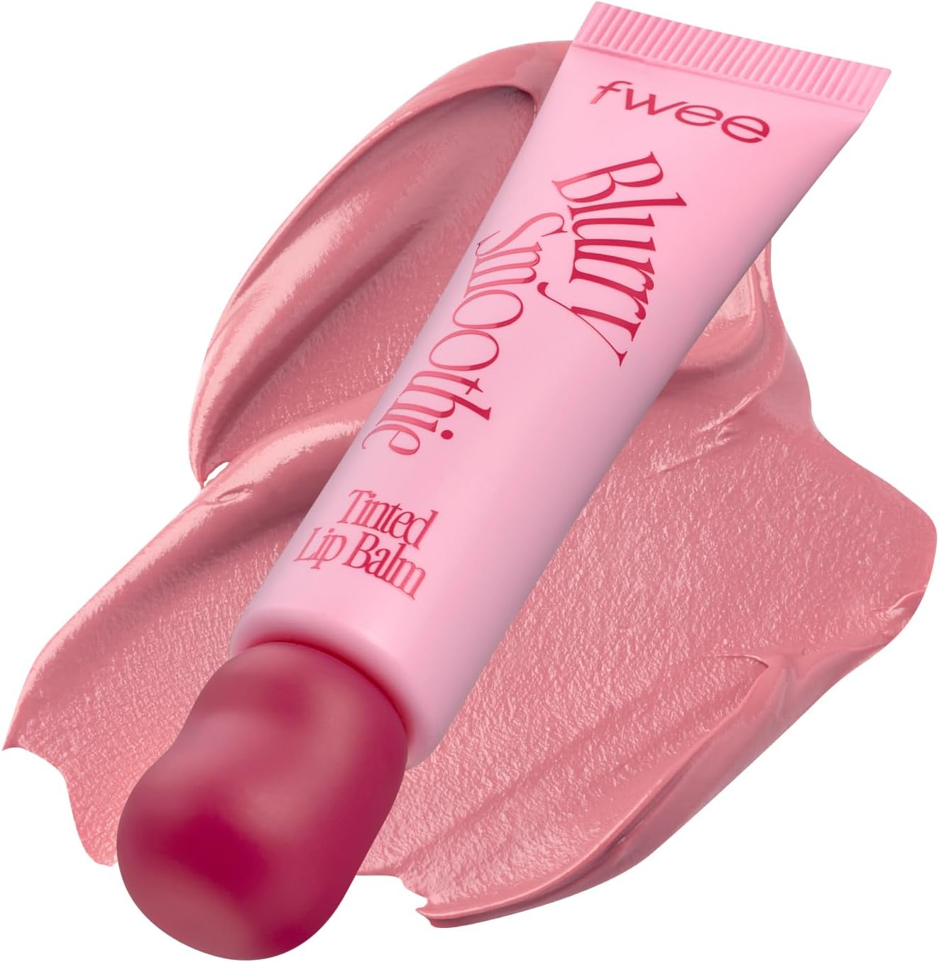 Fwee Blurry Smoothie Tinted Lip Balm in Raspberry Yogurt front view packaging