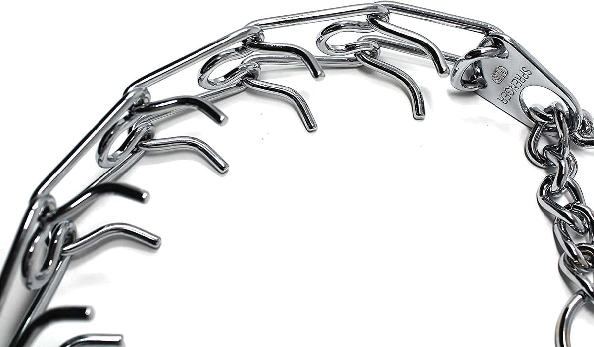 Packaging view of the imported Herm Sprenger ultra plus dog collar highlighting the genuine brand logo