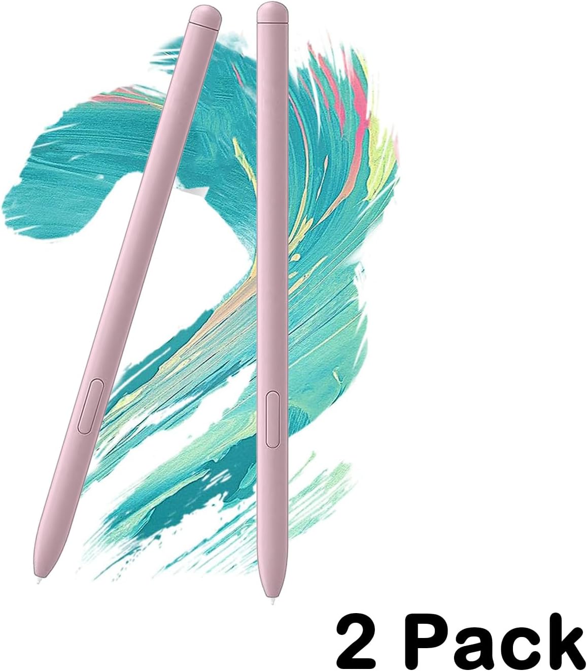 Two pink stylus pens displayed together