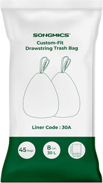 SONGMICS Trash Bags, Drawstring Kitchen Garbage Bags, Pre-Separated | Drawstring Kitchen Garbage Bags, Pre-Separated, for 8-Gallon (30 L) Trash Cans, Liner Code 30A, 1 Roll, 45 Count - Image 9
