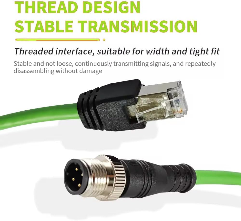 Full 1-meter green cable layout with molded plugs