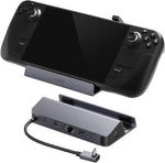 Anker 6 in 1 Steam Deck docking station front view showcasing console cradle design.