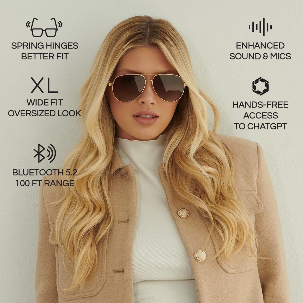 Lucyd Lyte Jupiter XXL smart glasses close-up of touch controls on temple