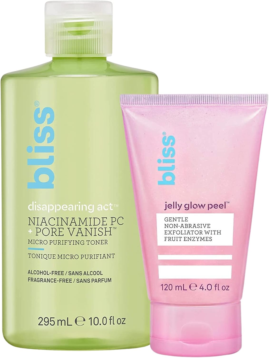 Bliss Jelly Glow Peel and Disappearing Act Toner set front view