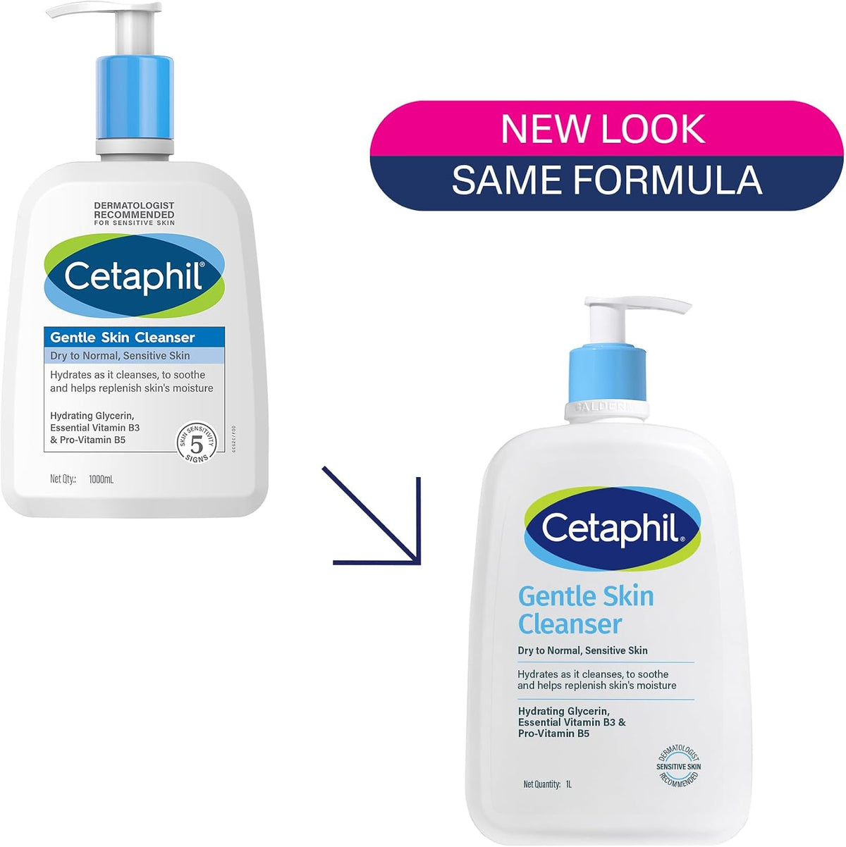 Cetaphil 1000 milliliter cleanser pump dispenser close up view
