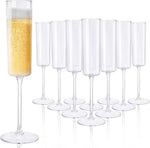 Ciaell plastic champagne flutes 36 pack front view clear square design