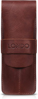 Londo genuine leather pen and pencil case front view