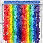 Close up look of the large 4.53 inch polka dots on the pinkblume colorful circle dots hanging curtain garland