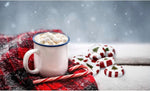 Peppermint flavored mini striped candies used as a hot chocolate garnish.