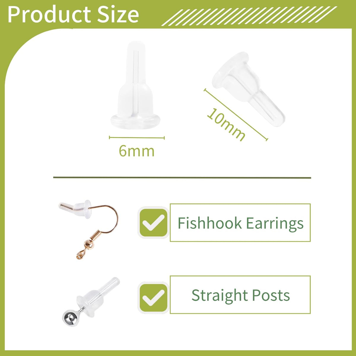 Pack of twenty clear earring backs for comfortable sleeping