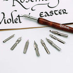 Calligraphy dip pen set packaged in retail presentation box