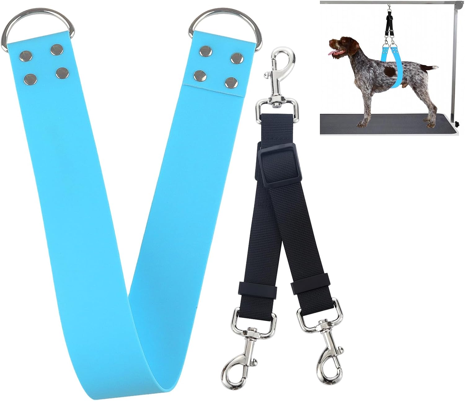 Discpetsec dog grooming belly strap sky blue front view
