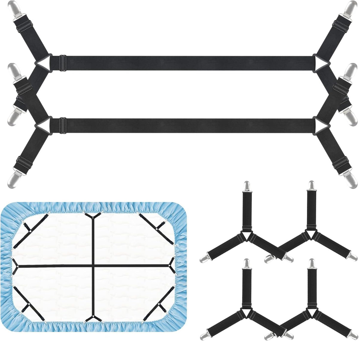 SCYROX bed sheet clips front view