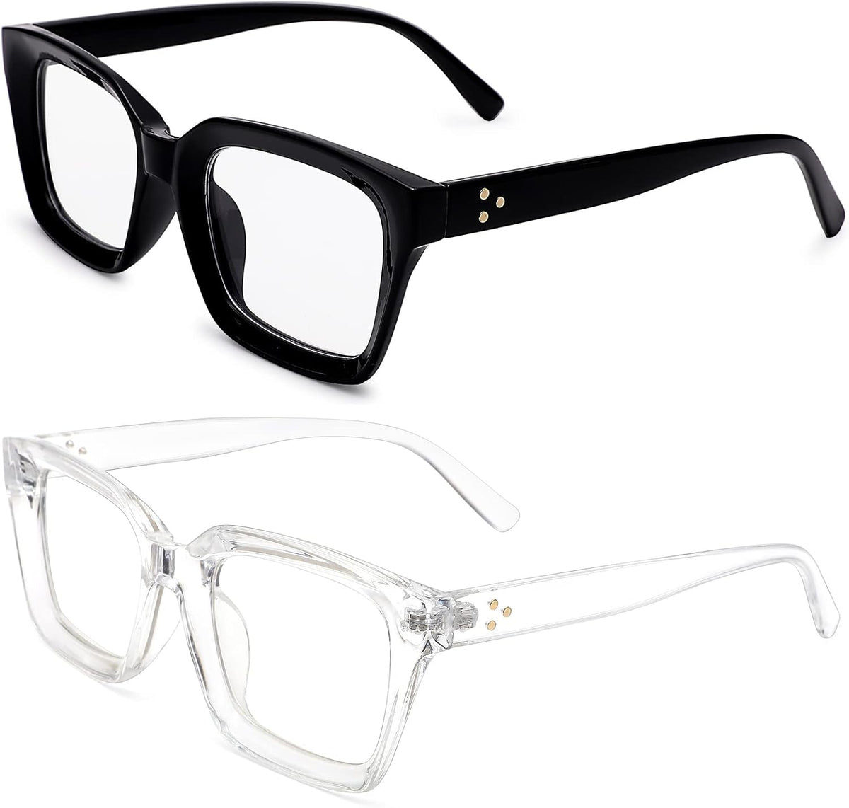 COASION classic square clear lens eyeglasses front view for women