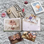 Holoary compact newborn photo album displayed as a premium baby shower gift choice.