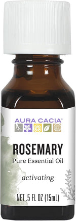 Aura Cacia rosemary essential oil bottle front view