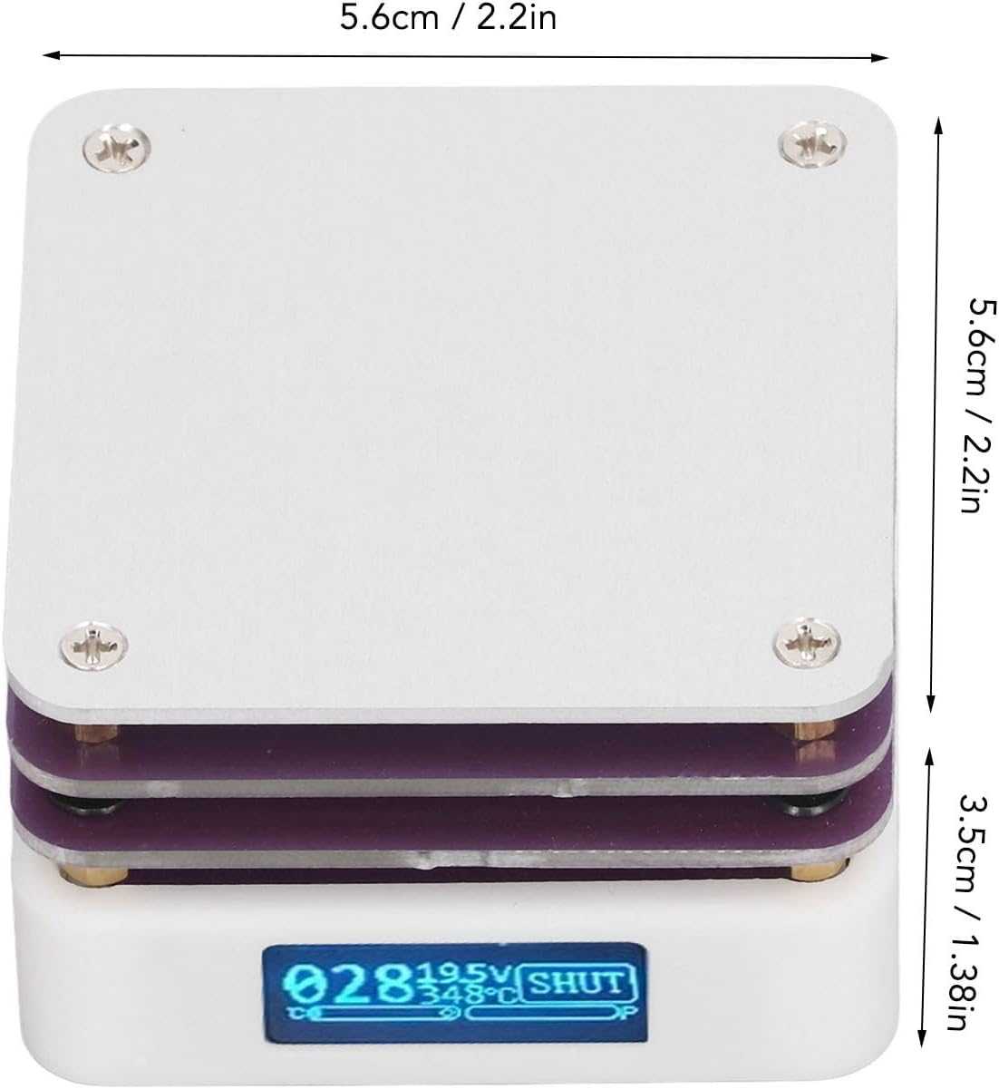 Mini Hot Plate, 65W 20V PCB SMD Preheating Soldering Station, Mini Preheater Rework, 56x56x35mm, with OLED Display - Image 9