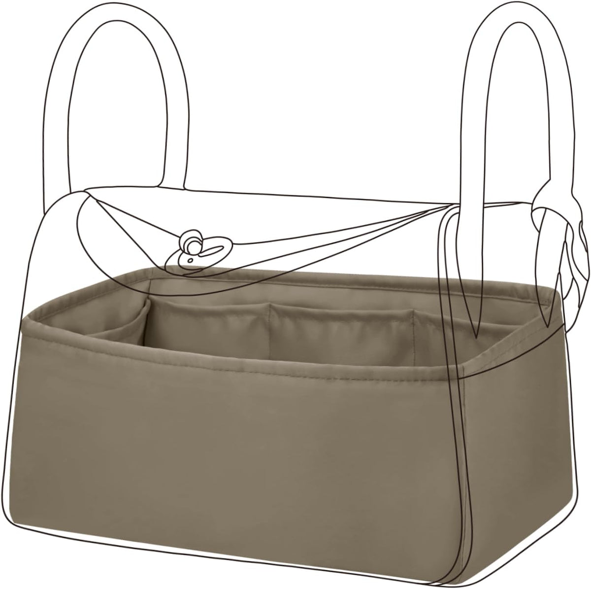 DGAZ Silk Purse Organizer Insert for Lindy Bag(Etoupe greyLD26) | Soft and Lightweight,Perfect Fit,Multi-pocket Storage,Bag Protector,Luxury Bag Care,Handmade,for Smooth Bag Organizer - Image 14