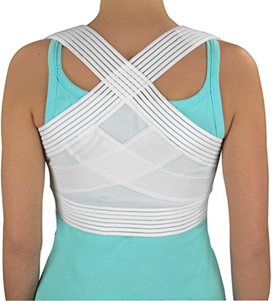 Side profile view of DMI posture support brace worn
