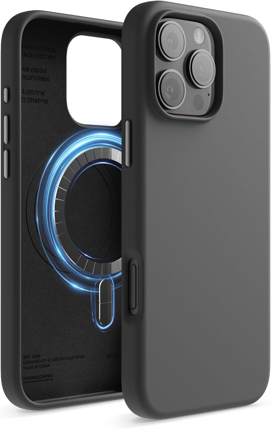 Elago elago premium magnetic silicone case black front view