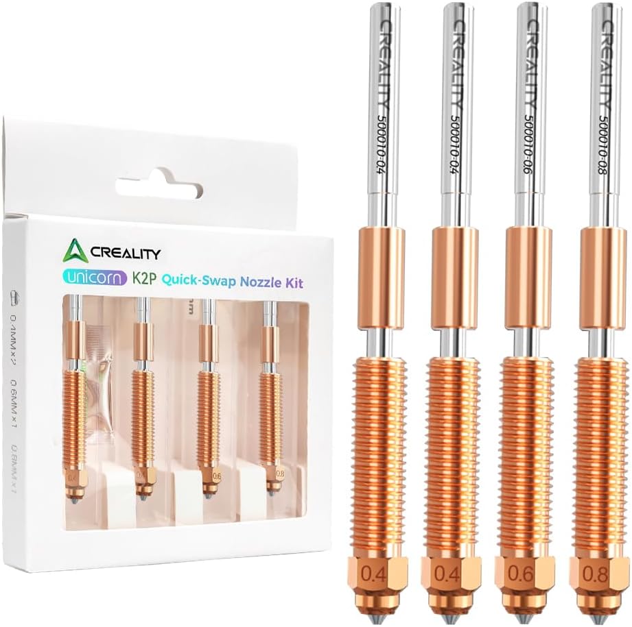 Creality K2 Plus/Hi Combo Nozzle 0.6mm, Original Unicorn K2 Plus Hotend Nozzle, Extruder Replacement Nozzle Kit with Titanium Alloy, Copper Alloy and Hardened Steel Nozzle for Creality K2/ K2 Pro - Image 11