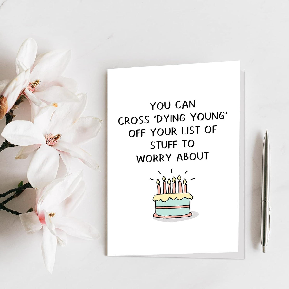 Qiliji funny birthday card blank interior view