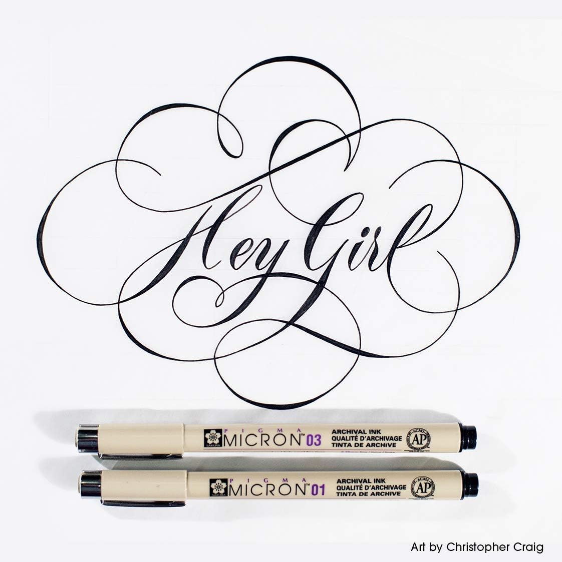 Sakura Pigma Micron tip sizes display