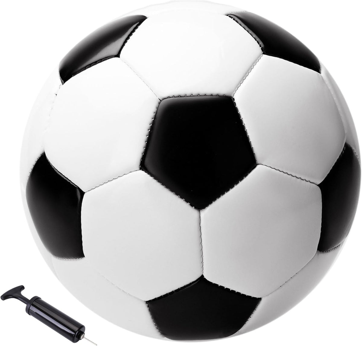 Richball toddler soccer ball size number two front view classic black and white training ball.