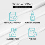 Authentic imported TOSOWOONG skincare pore reduction cream packaging detail