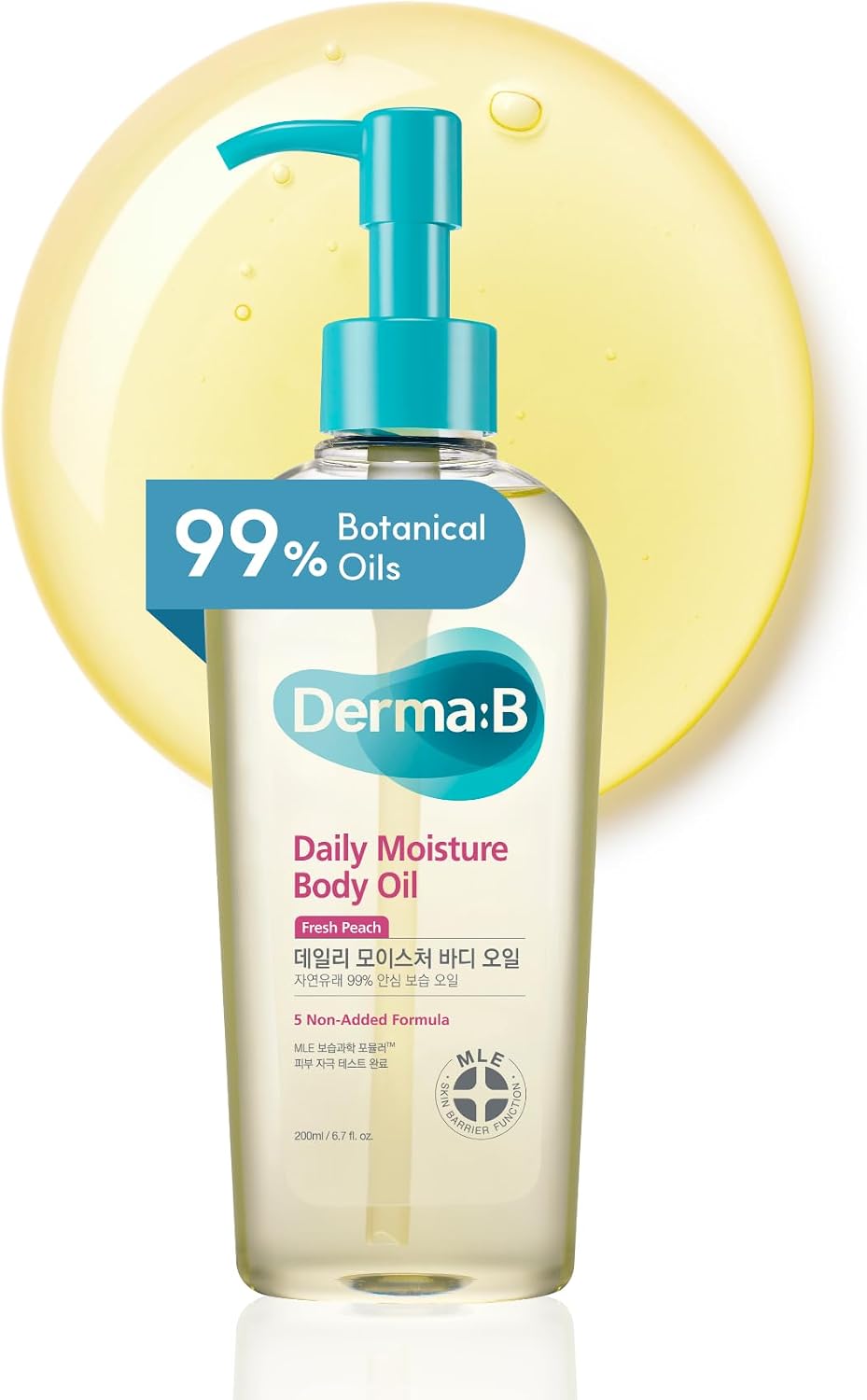 Derma B daily moisture body oil front view bottle