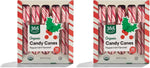 Dye free organic peppermint candy canes being crushed for holiday baking