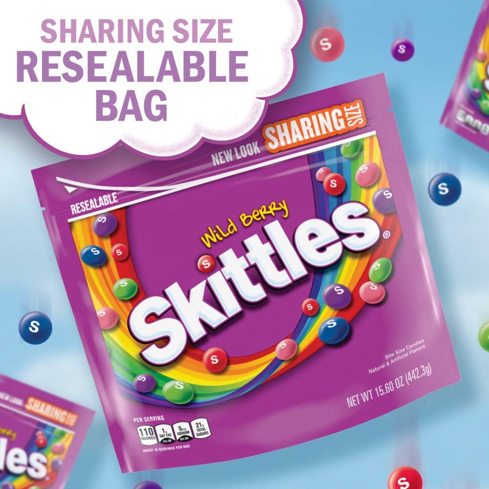 Assorted berry flavors of Skittles Wild Berry candy