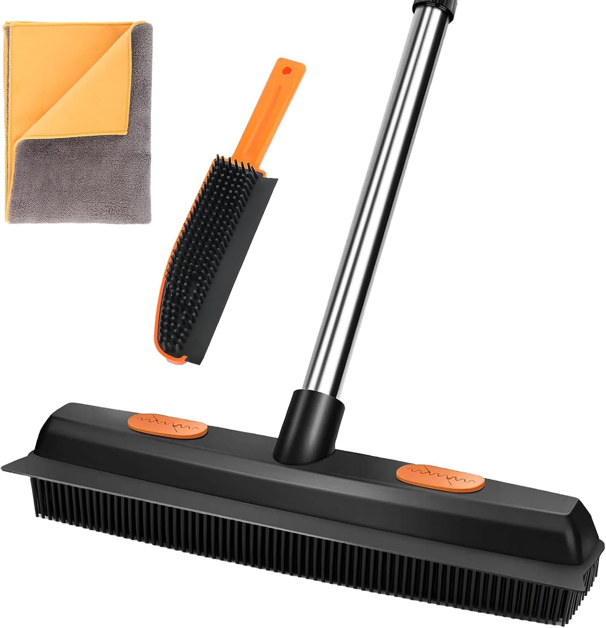 Fuunsoo rubber broom and squeegee set for pet hair removal front view