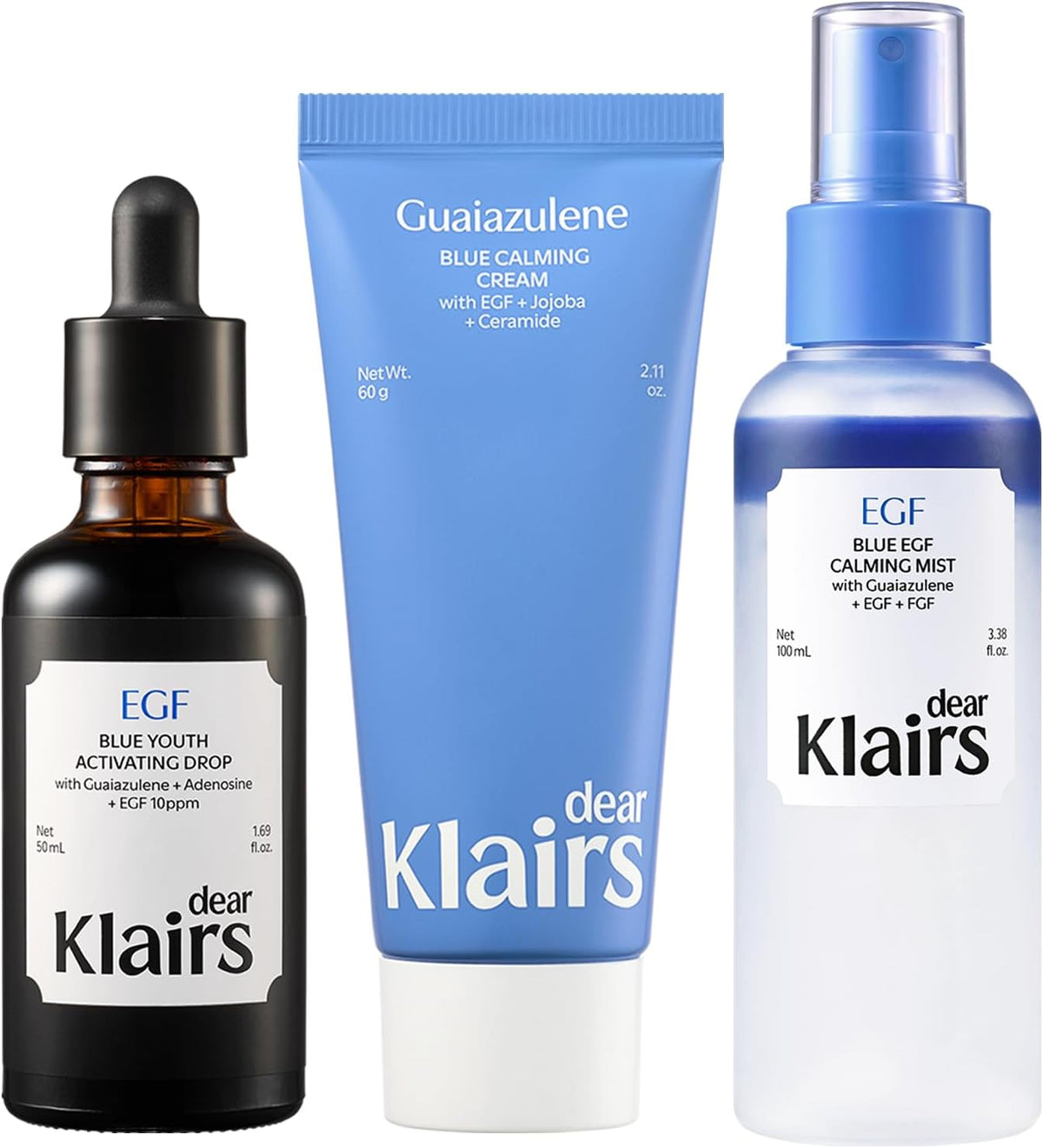 Dear Klairs Blue EGF Calming SOS Trio kit set