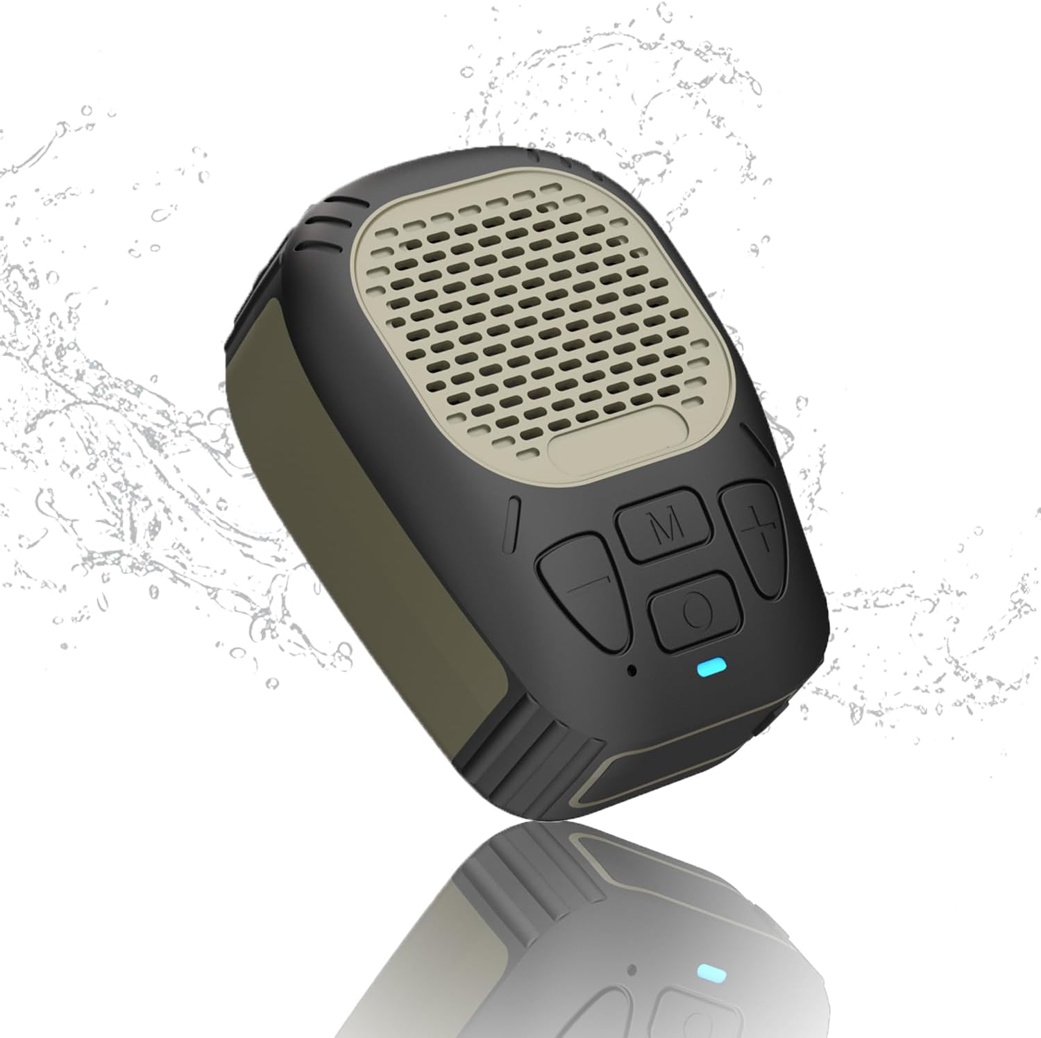 Puyinii wearable outdoor wireless speaker army green front view showcasing compact rugged design