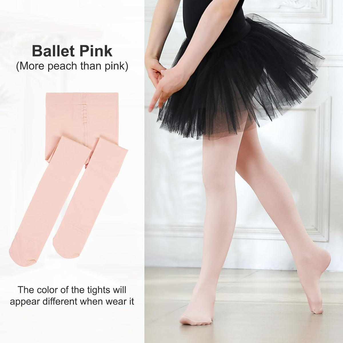 DIPUG kids dance tights showing soft footed design