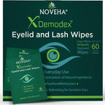 NOVEHA Demodex Eyelid and Lash Wipes 60 count box for eye irritation relief