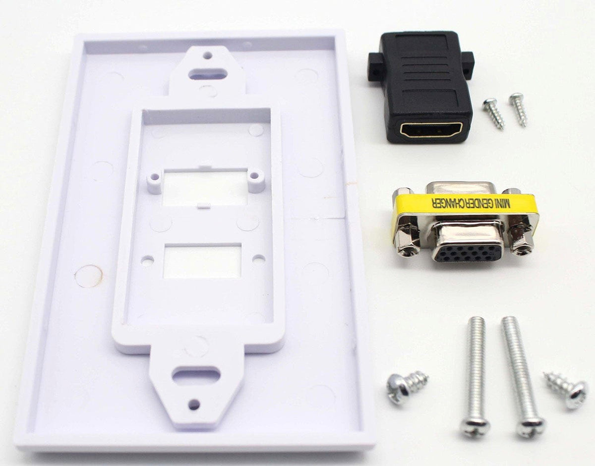 Poyiccot single gang video socket faceplate rear connector view