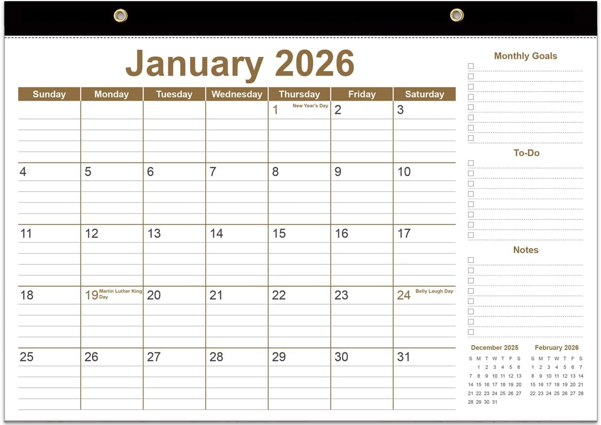 2026 Desk Calendar - 12 Months Calendars from January 2026 - December 2026, Desk Calendar 2026 with Thick Paper, 17" x 12", Green Leaf - Image 14