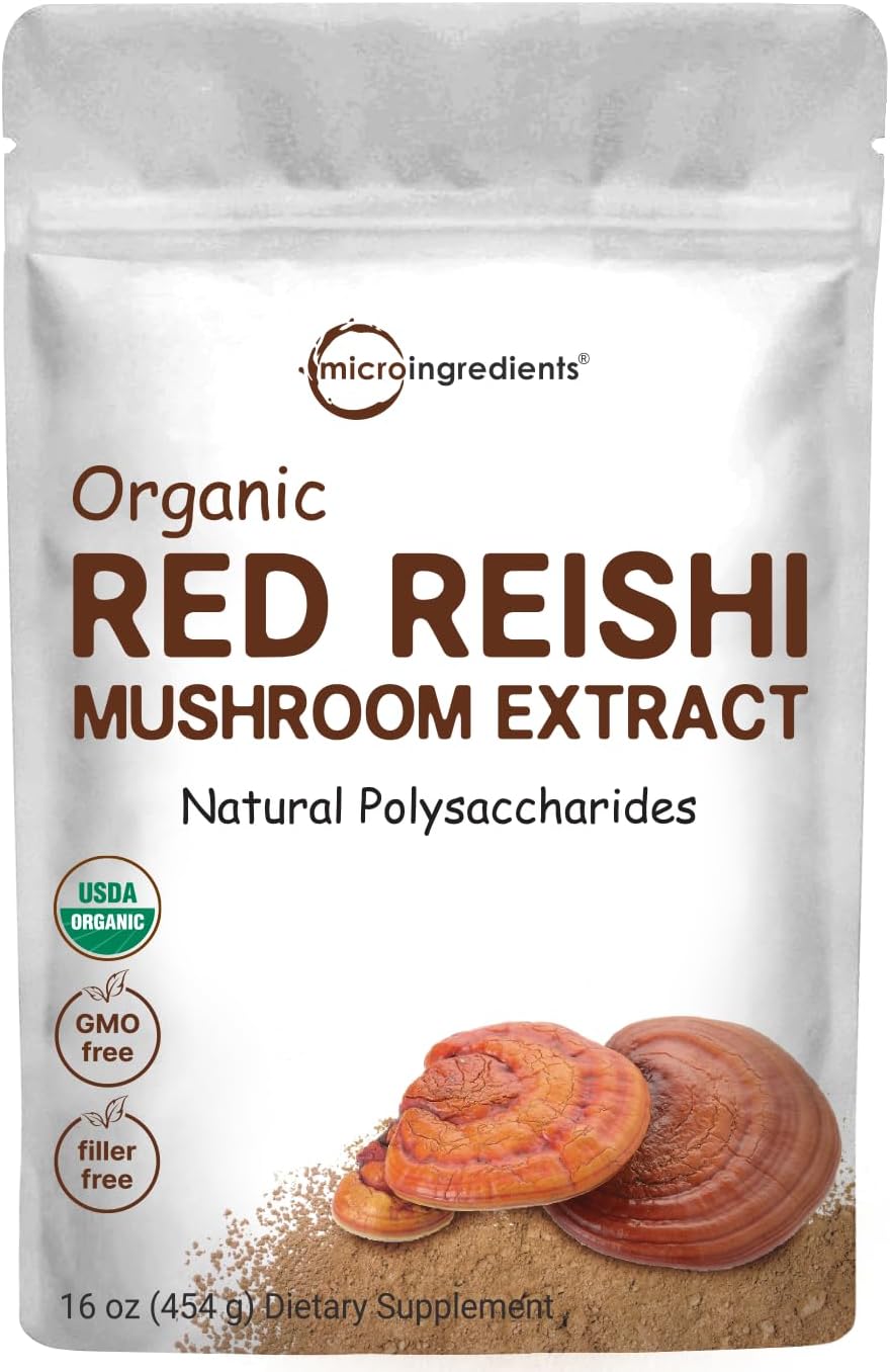 Micro Ingredients organic reishi mushroom extract front view pouch packaging