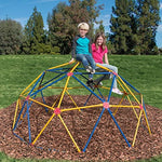 Easy Outdoor space dome climber side angle view detailing the sturdy geometric play design