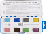 Amaco pottery underglaze palette close up of watercolor pans